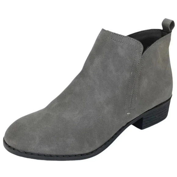 Sun + Stone Cadee Grey Faux Leather Womens Booties - Picture 1 of 11
